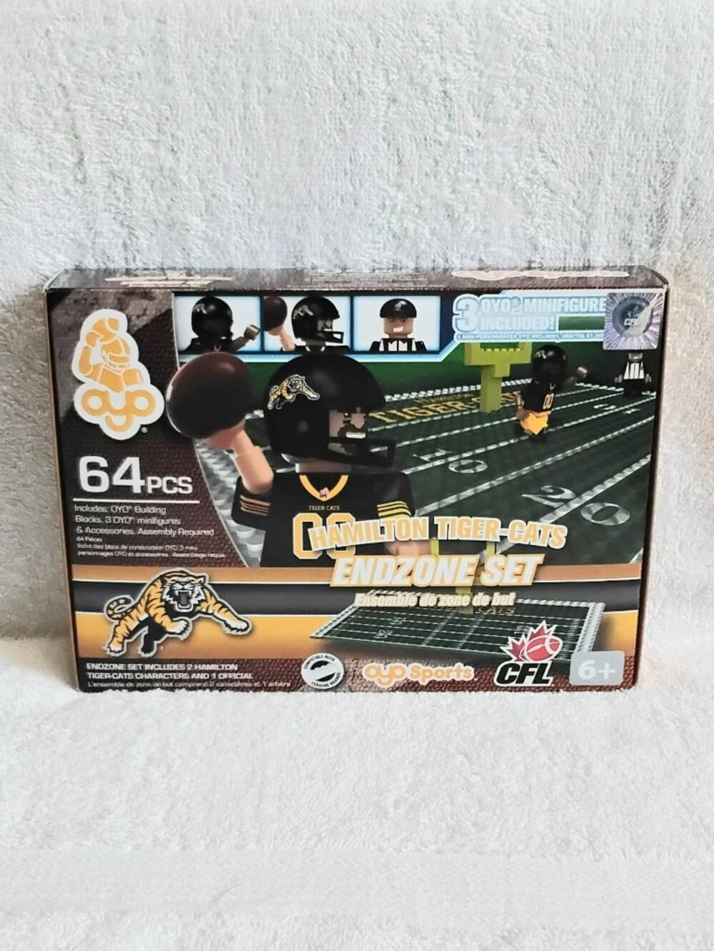 Sealed 2014 CFL Hamilton Tiger-Cats Endzone Set Inc. 3 Figures by OYO Sports!!